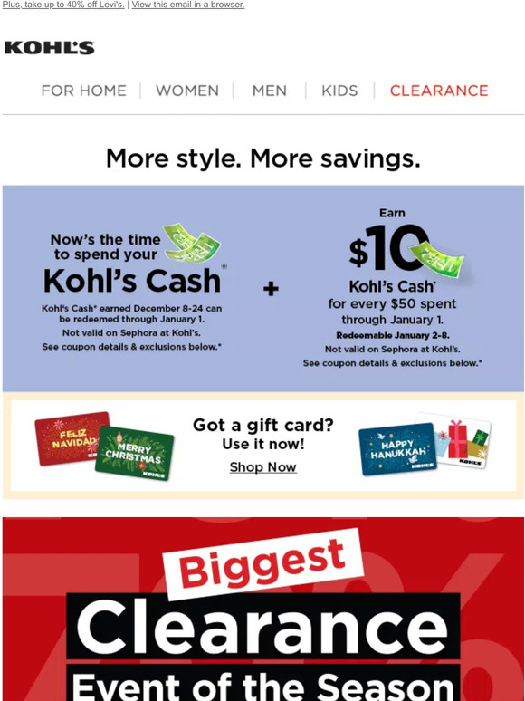 Kohl's Ring ring 📞 The Biggest Clearance Event of the Season is