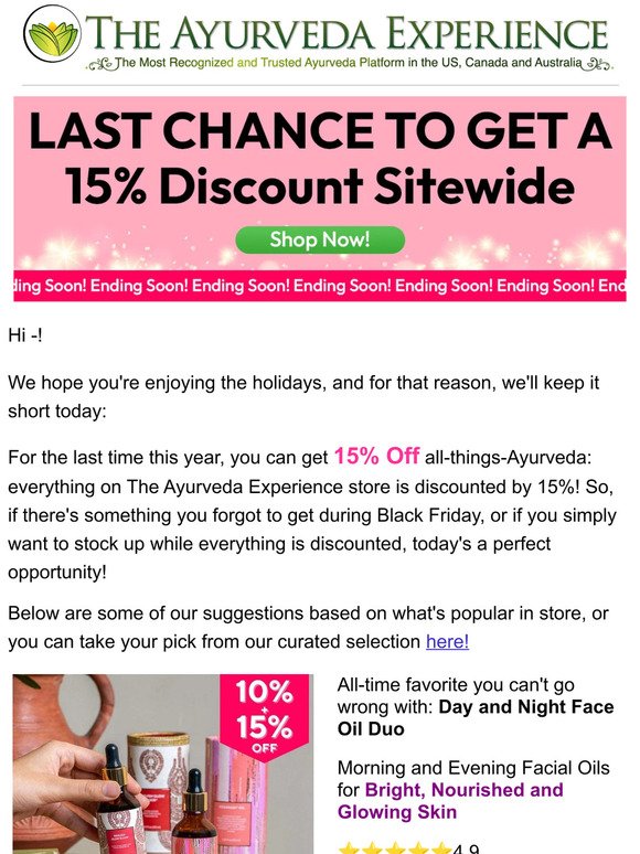 Bag 15% OFF for the last time this year!