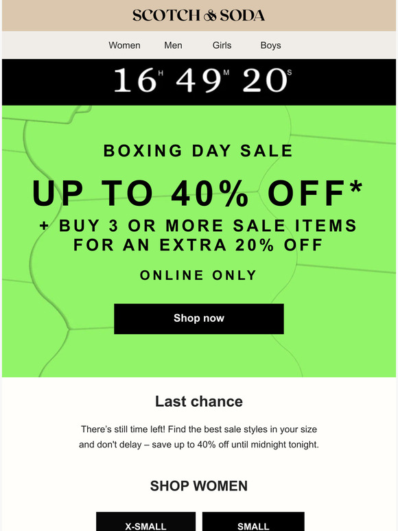 ENDS TONIGHT! Up to 40% off