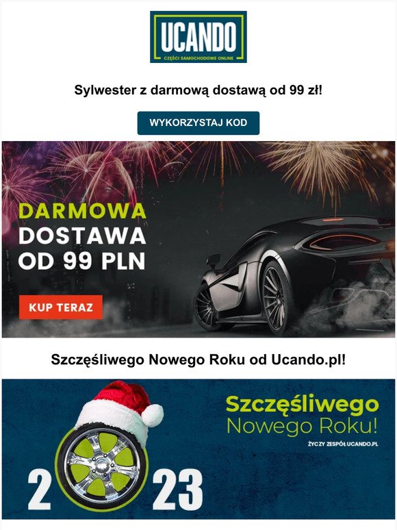 🎆 Darmowa dostawa na Sylwestra w Ucando.pl 📦