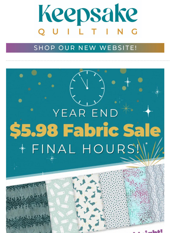KeepsakeQuilting ⏰ ⏰ ⏰ Final Hours for 5.98 Fabrics! Milled