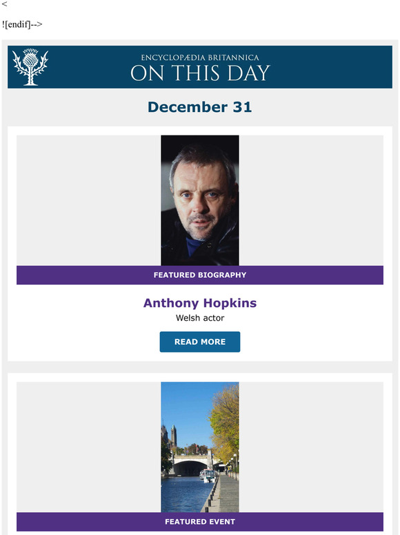 Ottawa made capital of Canada, Anthony Hopkins is featured, and more from Britannica