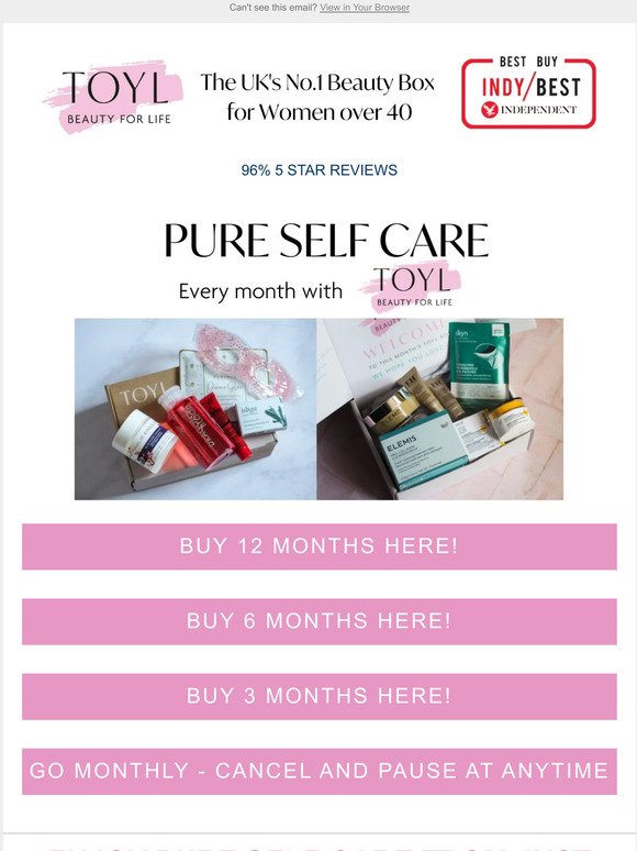 A Year of Self Care from just £32.50 per month*