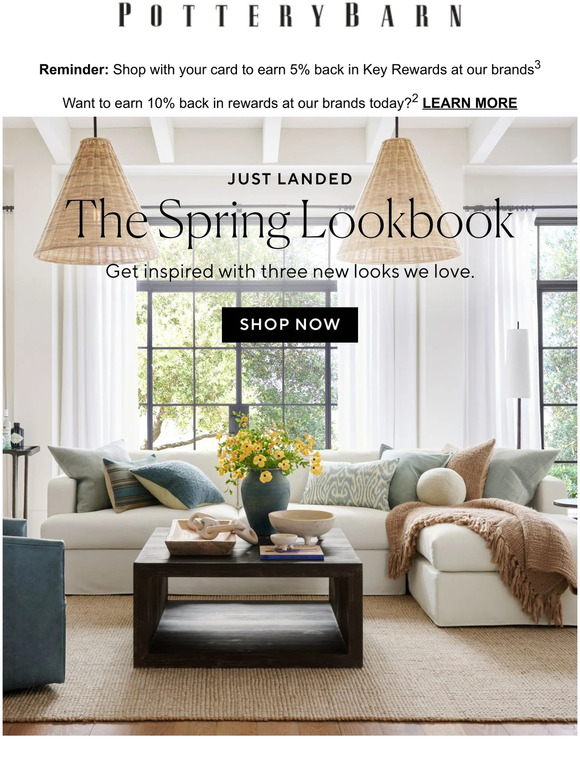 Pottery Barn The Spring Lookbook has landed. Milled