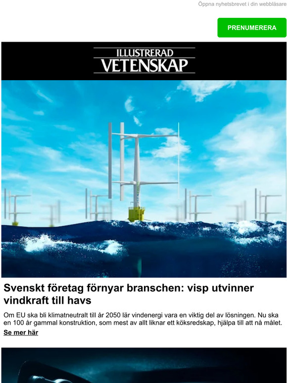 Svenskt företag förnyar branschen: visp utvinner vindkraft till havs