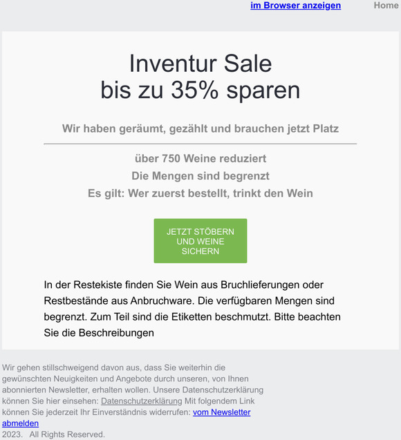 Inventur-Sale - jetzt stöbern und richtig sparen