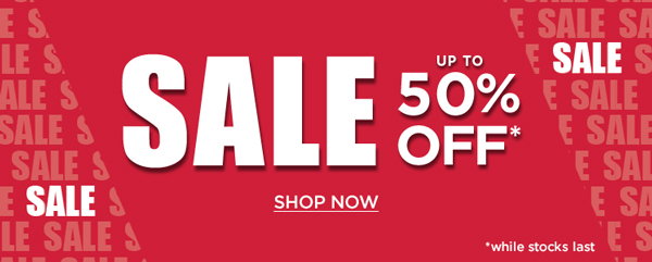 Sale Up to 50% Off banner