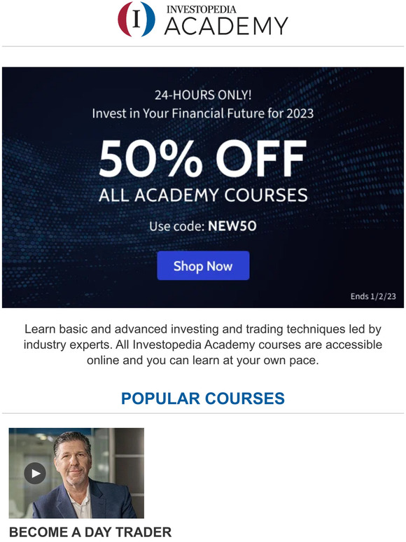 Investopedia Academy: FLASH SALE: 50% OFF All Courses - 24 hours only ...