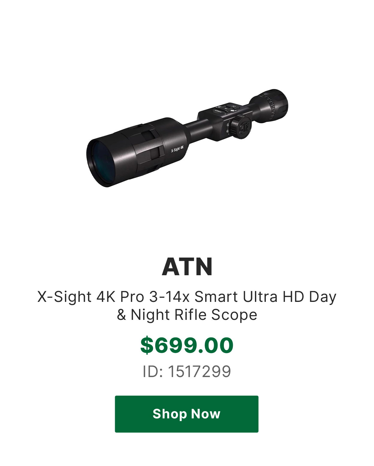 ATN X-Sight 4K Pro 3-14x Smart Ultra HD Day & Night Rifle Scope