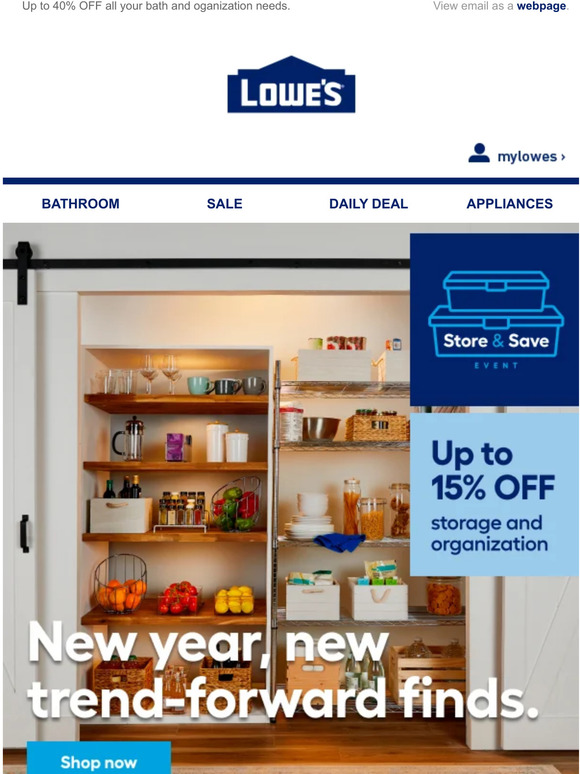Lowes Start the year with a refresh! Milled
