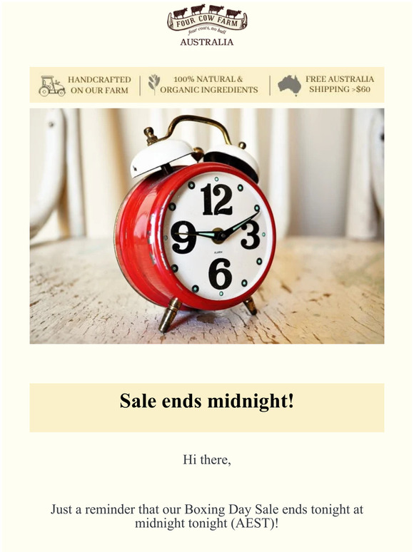 Sale ends tonight! ⏰