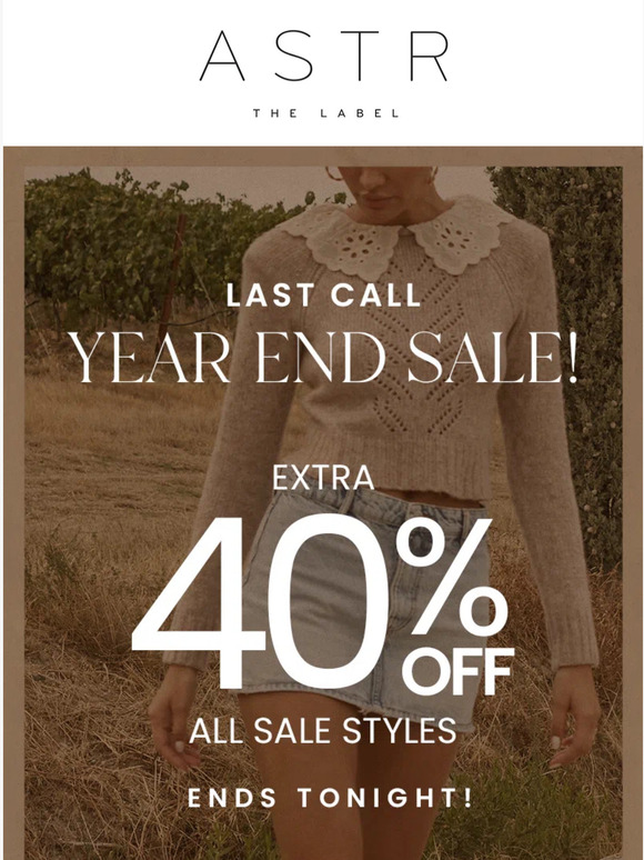 LAST CHANCE: Shop The Year End Sale!