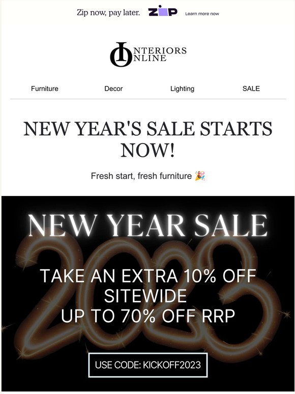 NEW YEAR'S SALE STARTS NOW!