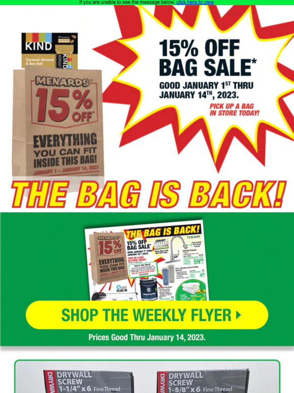 Menards 5lbs. of Screws for less than 5 PLUS Weekly Ad Milled