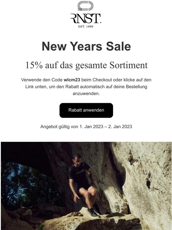 New Years Sale ! 15 % extra Rabatt auf das gesamte Sortiment ! Nur 2 Tage