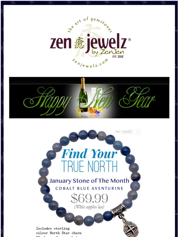 HAPPY NEW YEAR! - JANUARY STONE OF THE MONTH (!!BRAND NEW STONE!!) - Find Your True North - SHOP OUR BLUE AVENTURINE BRACELET TODAY & SAVE