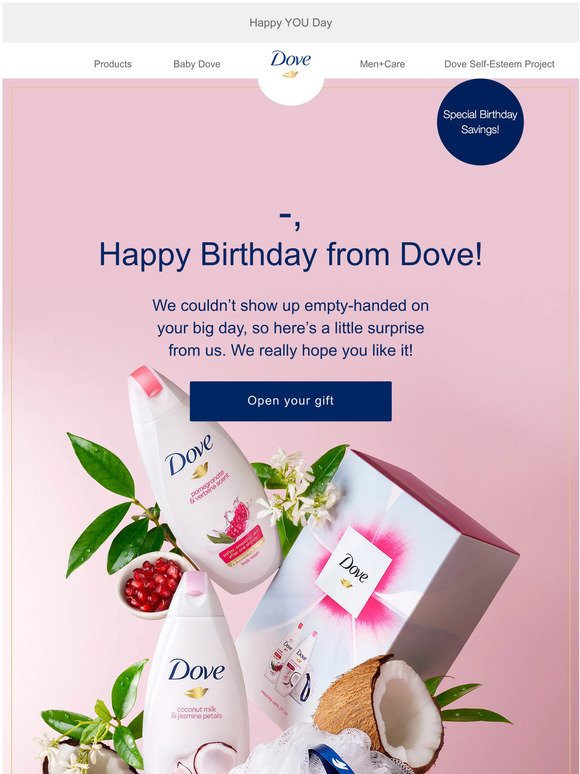 A pampering birthday gift from Dove 🎈 🙌