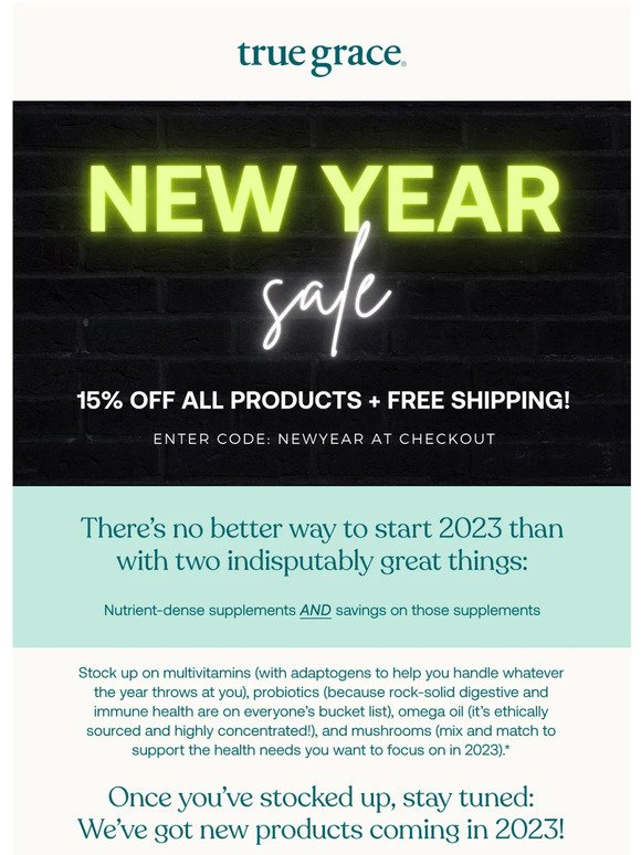 New Year’s savings start NOW!