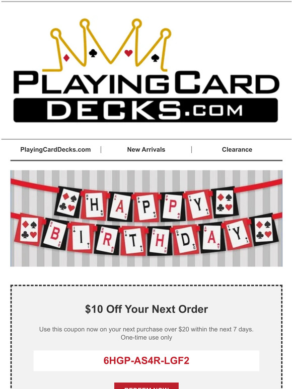 Happy Birthday From PlayingCardDecks.com!  🎁