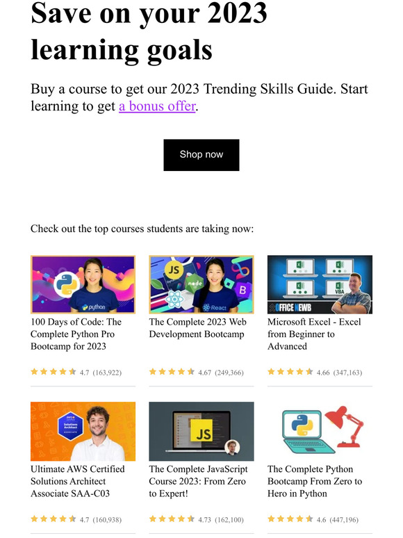 New year, new skills — for less. Courses are on sale now.