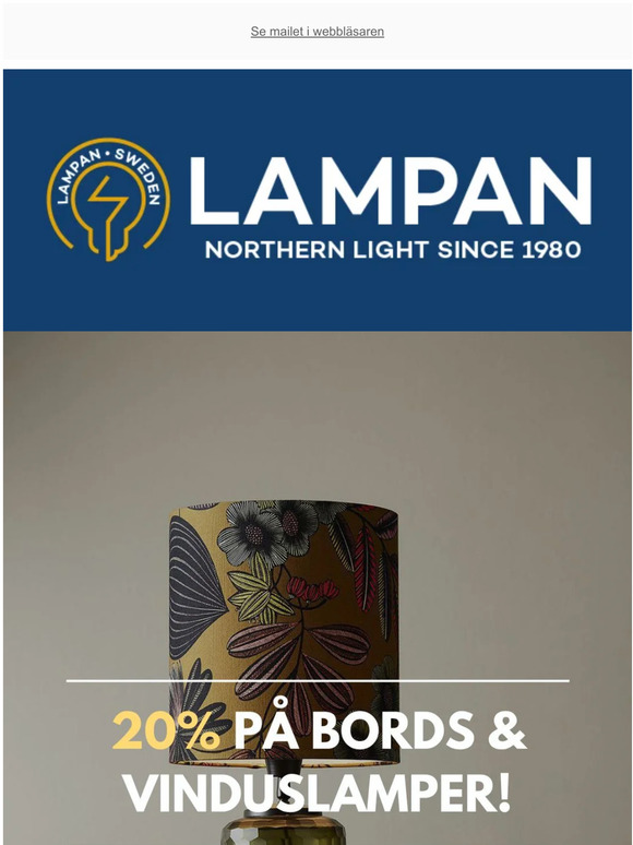 20% Bords & Vinduslamper!💡