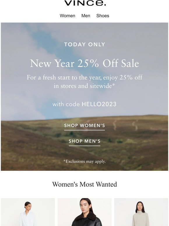 Vince. Email Newsletters Shop Sales, Discounts, and Coupon Codes