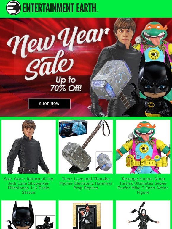 Huge Savings on Action Figures, Statues, Pop!s and More - Up to 70% Off!