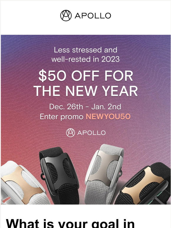 Apollo Neuroscience: Last day! Imagine a well-rested you in 2023. | Milled