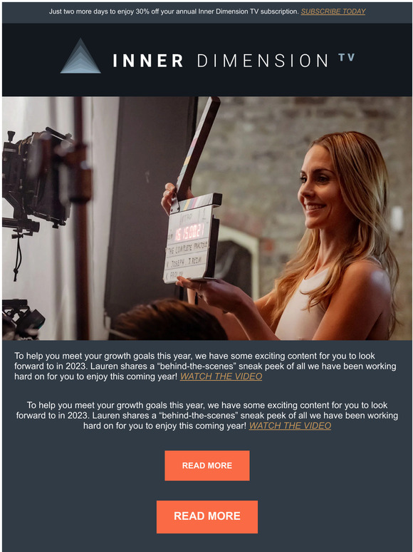 INNER DIMENSION MEDIA Take 30 off your annual subscription with code INTENTION Milled