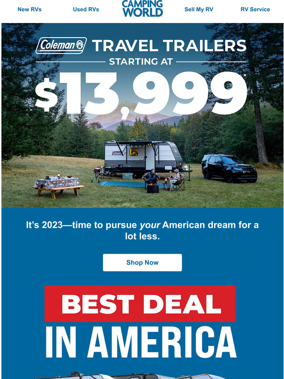 Camping World Coleman travel trailers starting at 13,999—for a