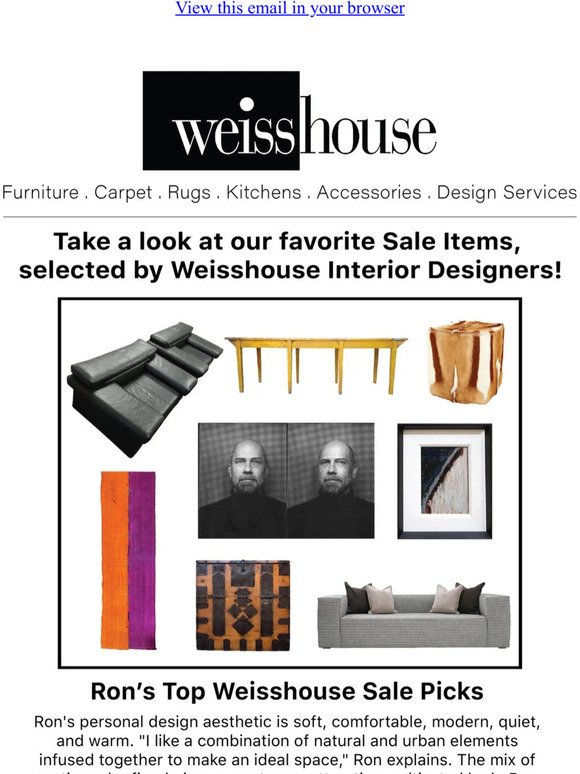Weisshouse Interior Designer Annual Sale Favorites!