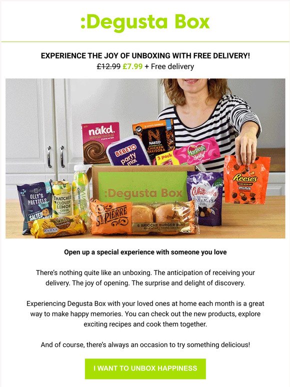 Unbox happiness at home with Degusta Box with free delivery