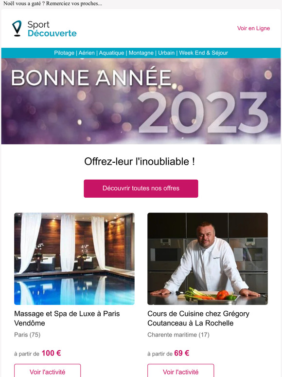Sport Découverte vous souhaite une belle année 2023 !