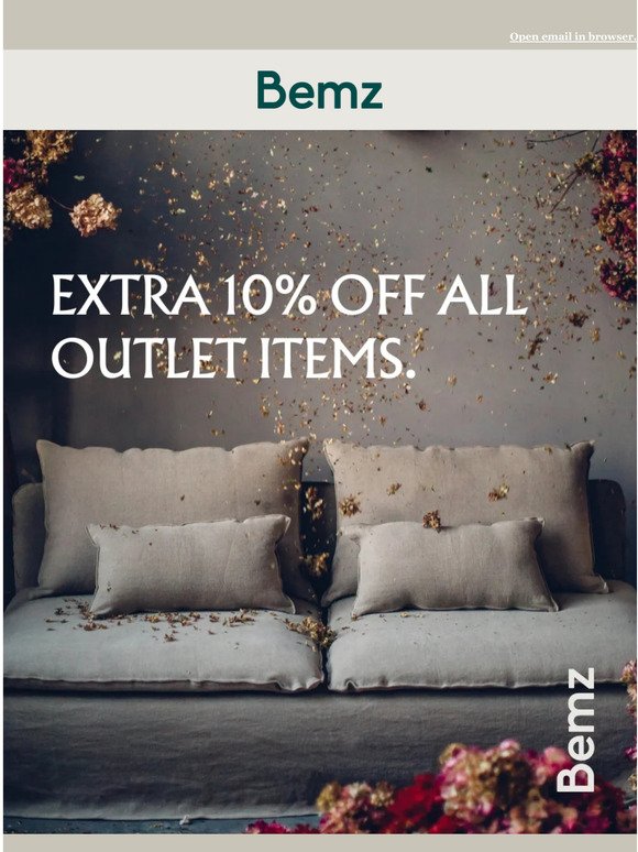 Get 10% extra off outlet Items 🎉