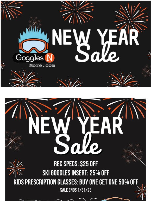 New Year, New Sale! Save On RX Goggle Inserts, Kids Glasses, and Rec Specs!