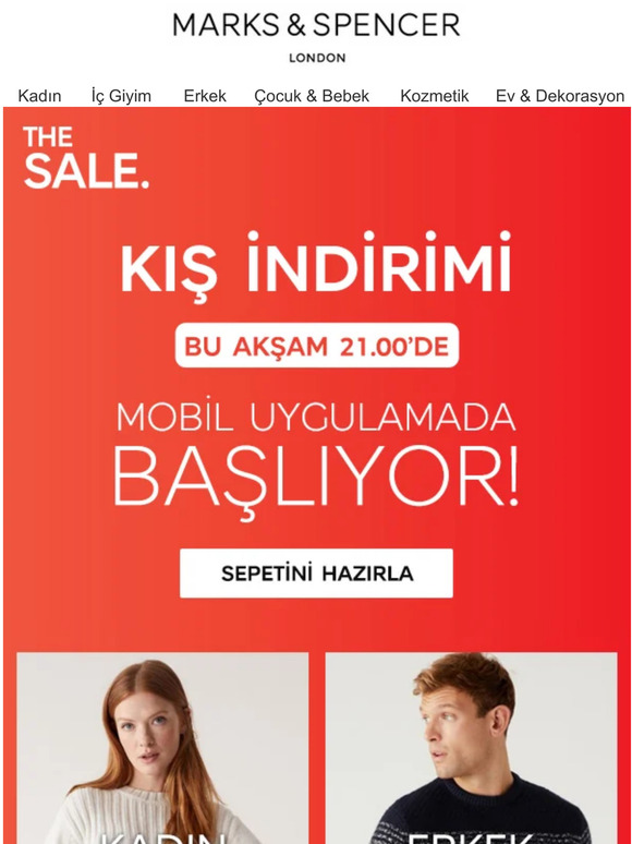 🔔İndirim Yaklaşıyor! M&S Kış İndirimi, Bu Akşam 21:00’de Önce Mobil Uygulama’da Başlıyor!
