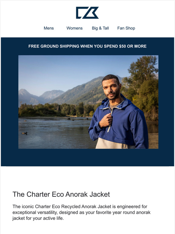 Cutter and Buck Introducing The Charter Eco Anorak Jacket by Cutter