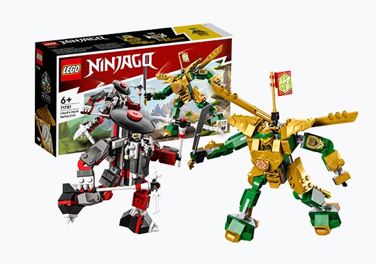 LEGO 71781 NINJAGO Lloyd’s Mech Battle EVO Action Figure Set