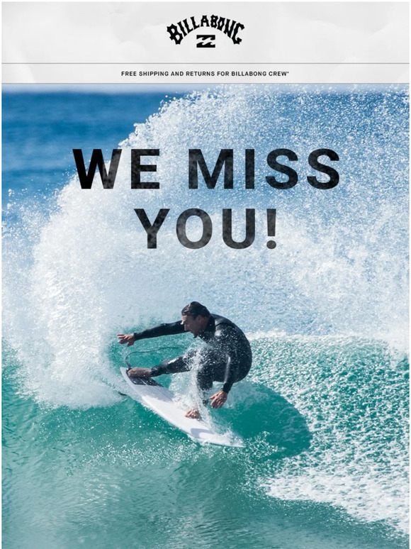 We miss you! Enjoy this exclusive offer just for you!