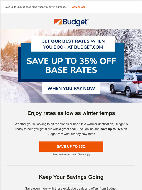 Budget Car Rental —, kick off 2023 with a great deal. Milled