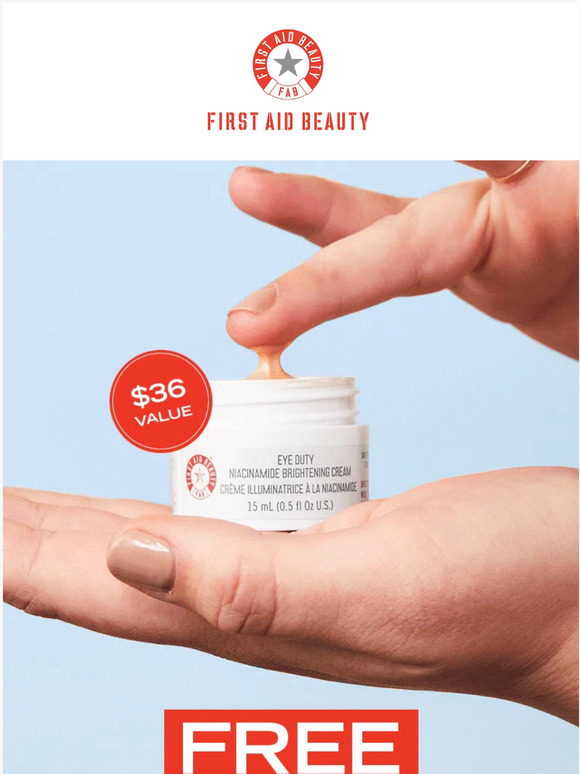 First Aid Beauty Free Eye Duty Niacinamide Brightening Cream On All