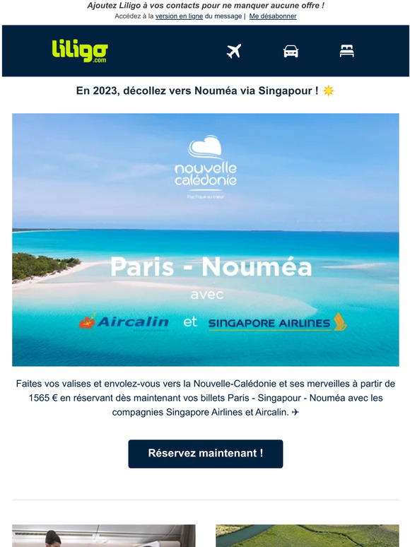 Décollez vers Nouméa avec Singapore Airlines ! ☀️