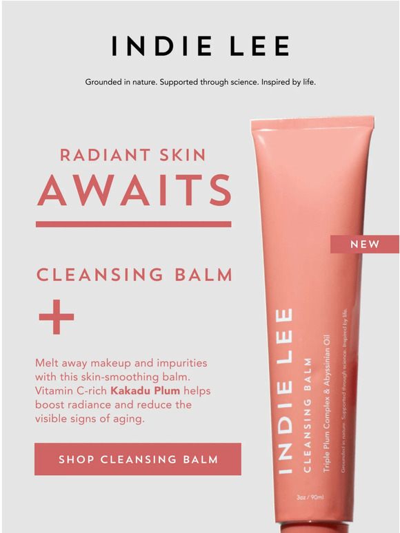 Indie Lee Introducing Cleansing Balm & AHA Exfoliating Solution Milled