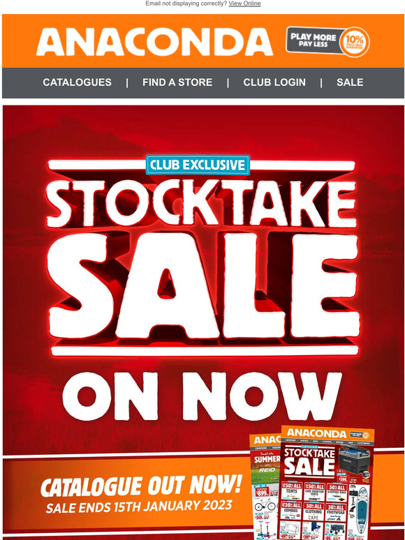 Anaconda Anaconda's MASSIVE Stocktake Sale is ON NOW Milled