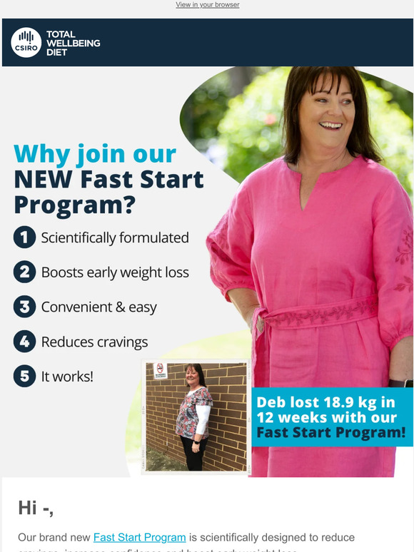 CSIRO Total Wellbeing Diet: Reasons to join the NEW Fast Start Program ...