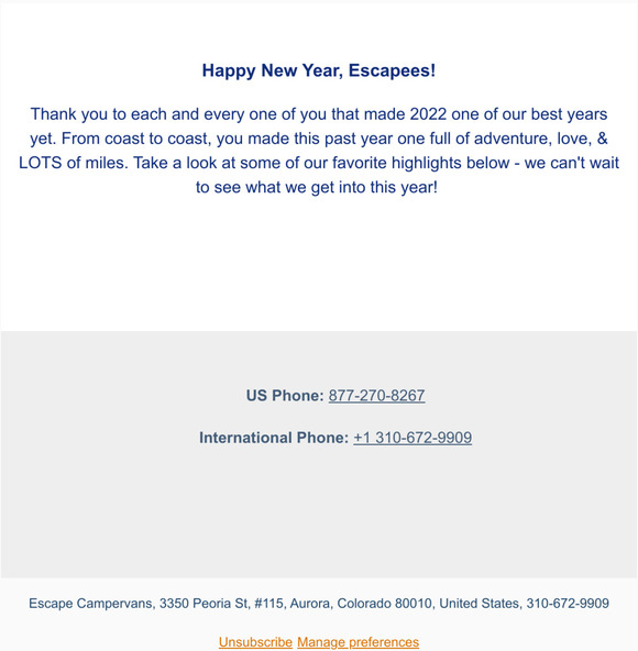Happy New Year, Escapee! See what made Escape so special this past year...🌈🎆🚐