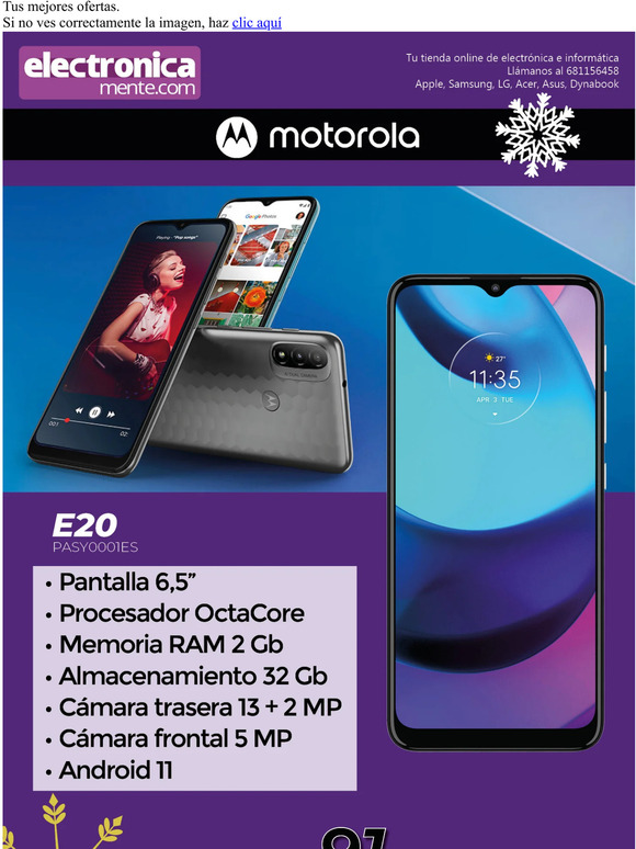Regala un Motorola E20 estas navidades