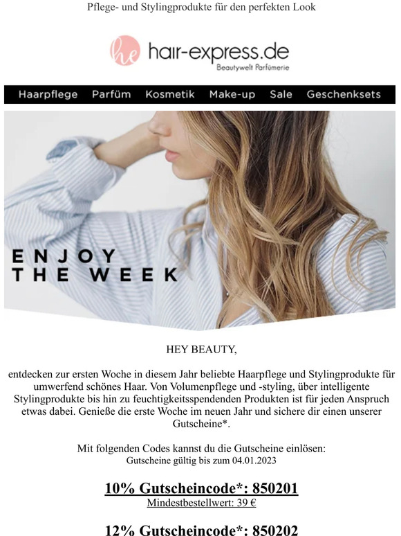 HairExpress.de 15Gutschein* zur ersten ShoppingWoche 2023 Milled