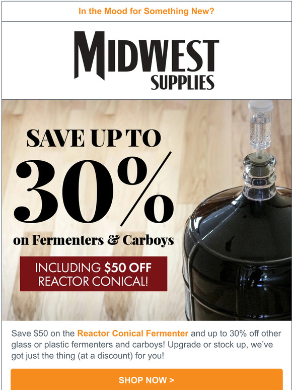 Midwest Supplies Wine Making & Homebrew Supplies 50 Off Conical Reactor & Up to 30 Off