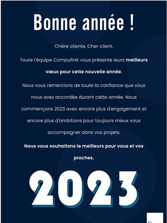Compufirst - Meilleurs vœux 2023 